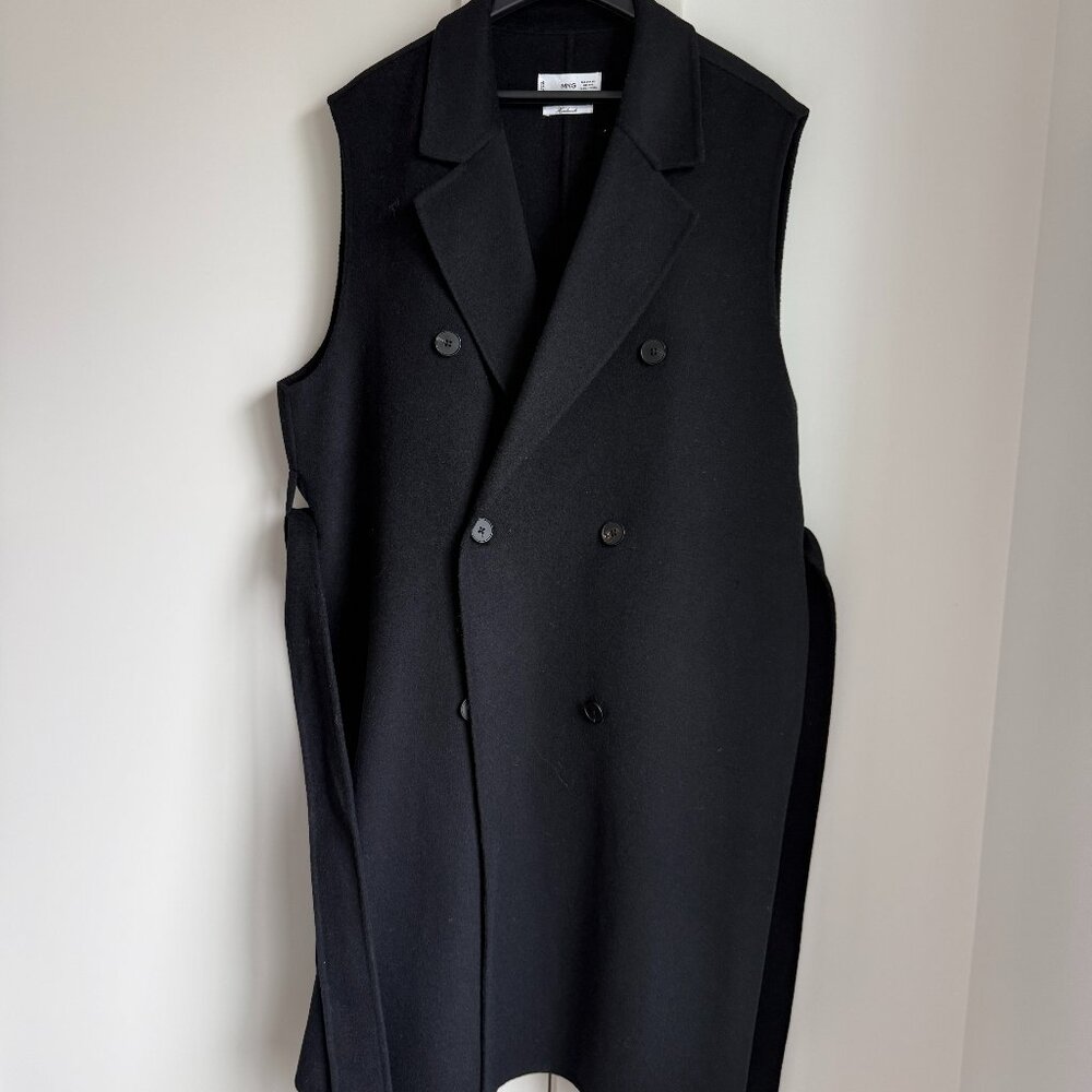 MANGO Black Vest Coat NWOT